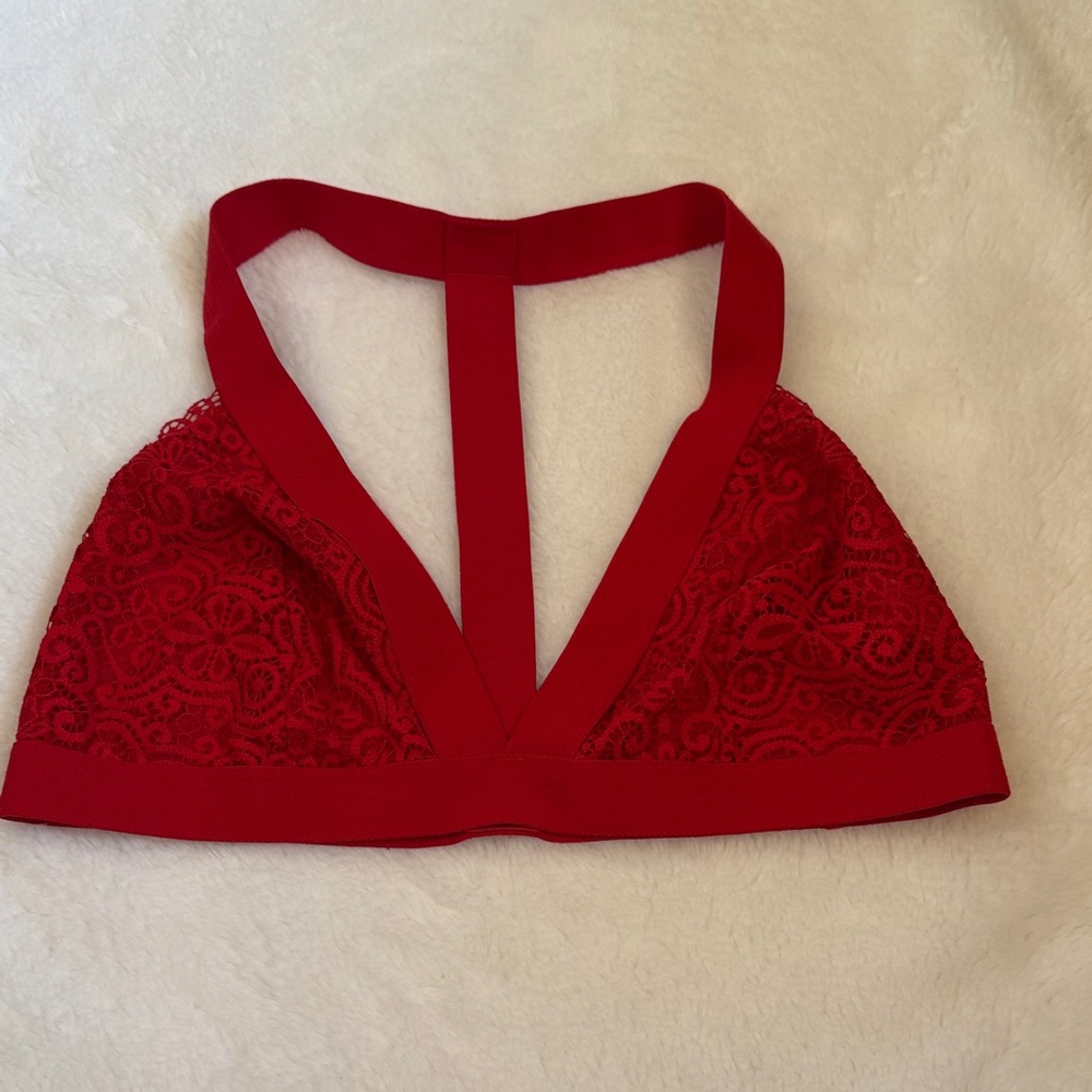 New Colsie Red Lace Bralette Size M